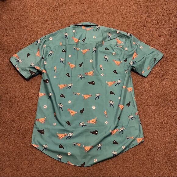 The Sandlot X RSVLTS Green Benny The Jet Beast Dog Button Up Shirt - Picture 3 of 6